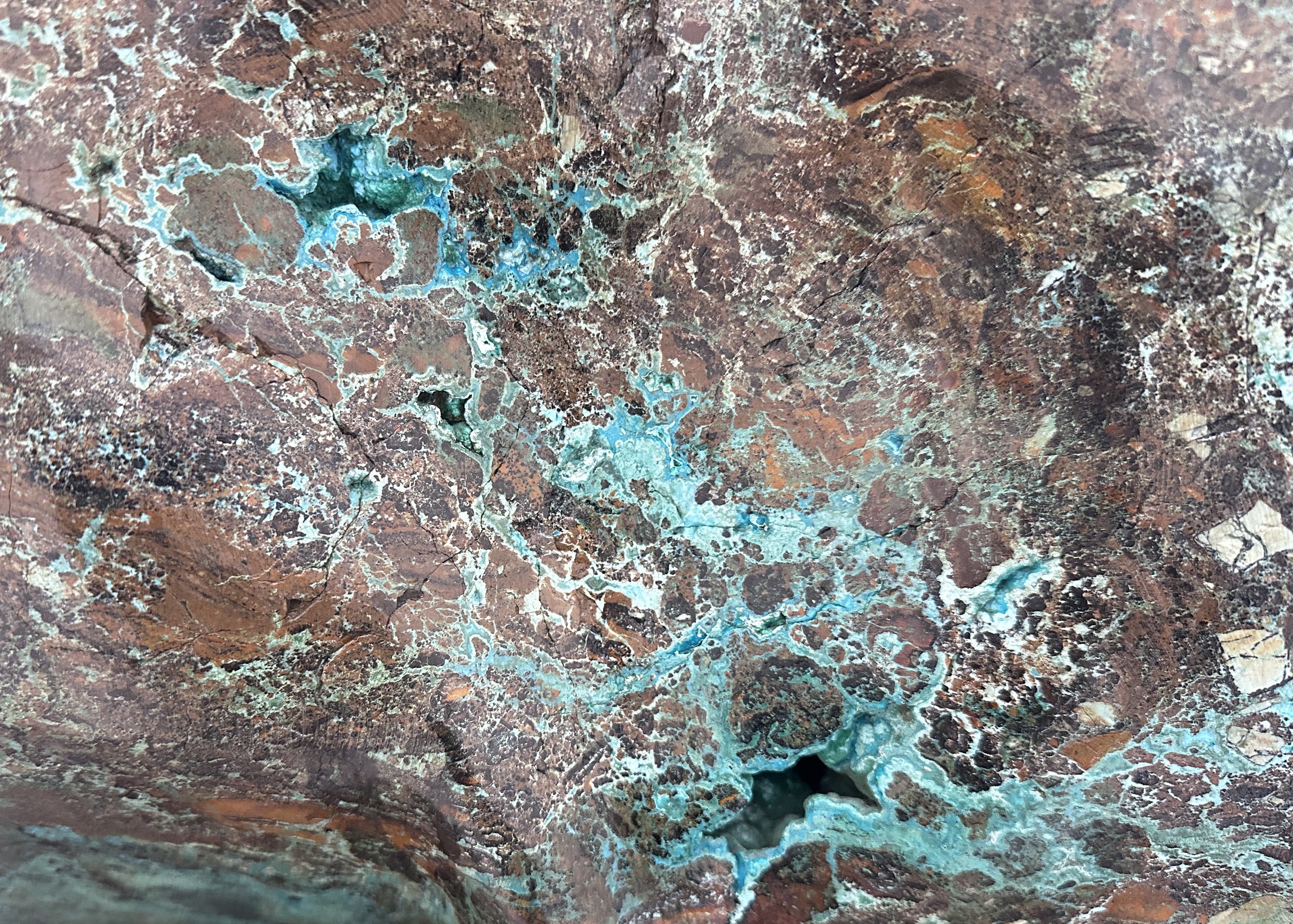 Blue-green copper oxide ore